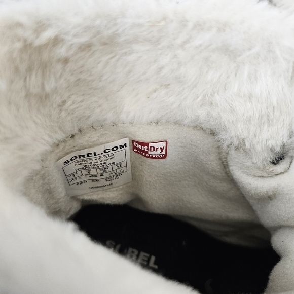 Sorel Tivoli 1vWP Winter Boots Size 7 Black White Fleece Lining - Picture 5 of 11